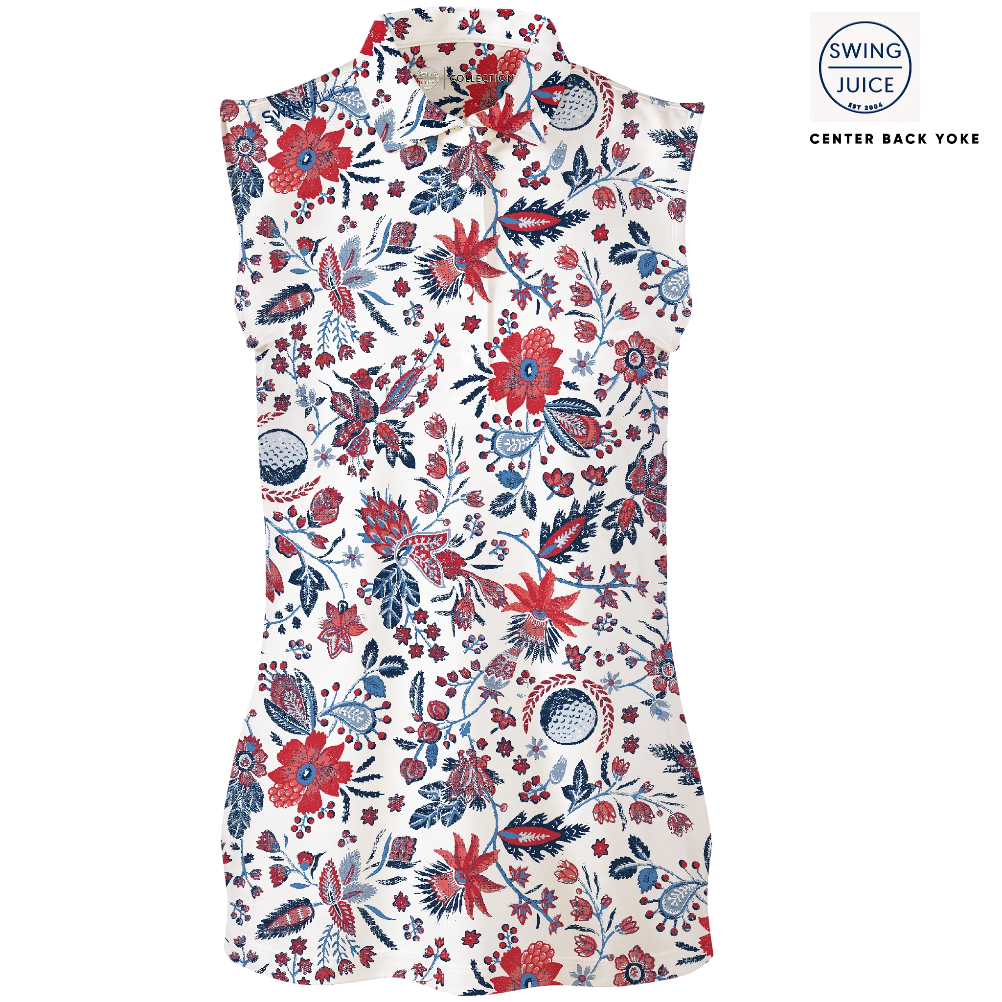 Golf Americana Floral Women's Sleeveless Polo