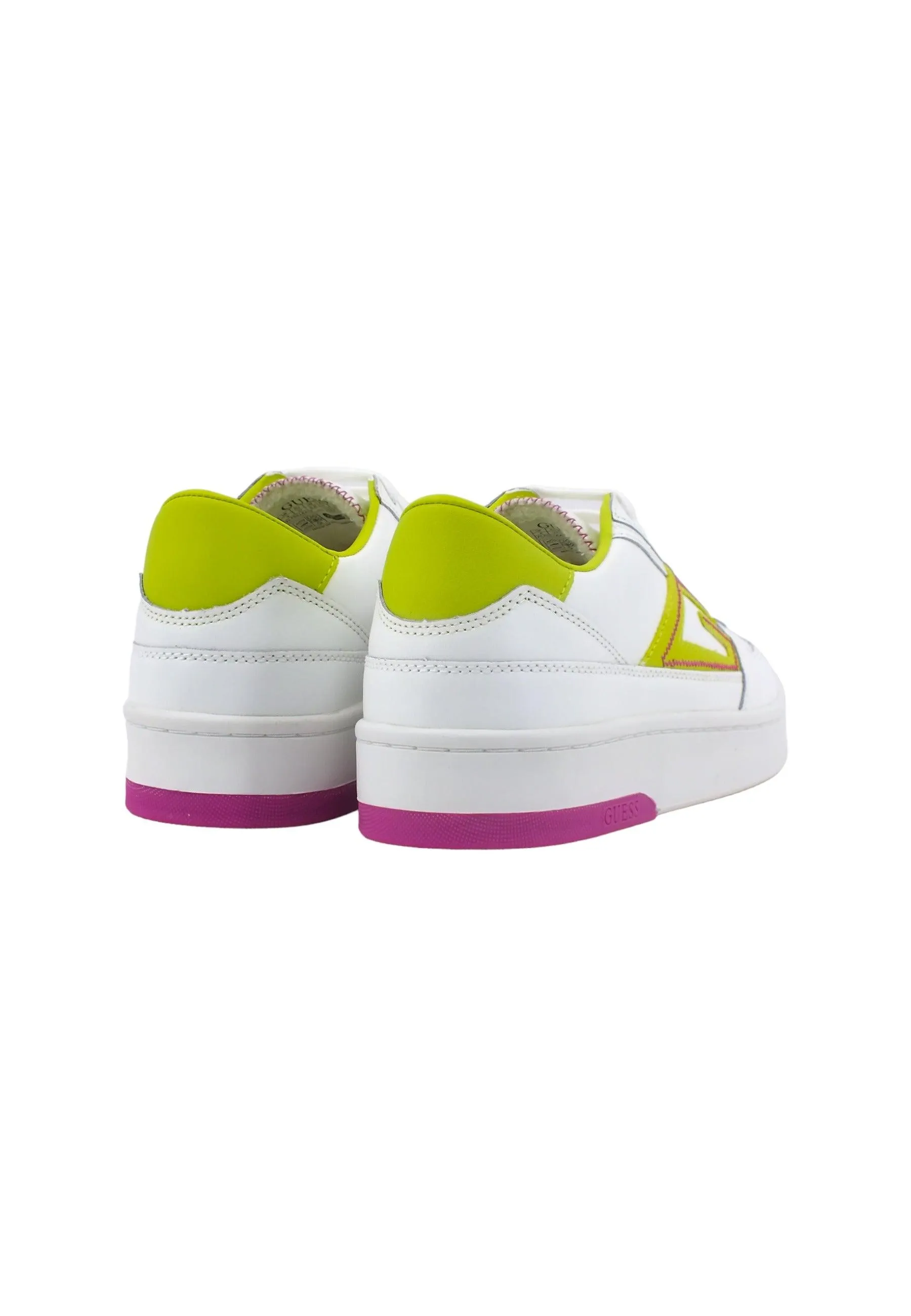 GUESS Sneaker Donna White Yellow FL7SILLEA12