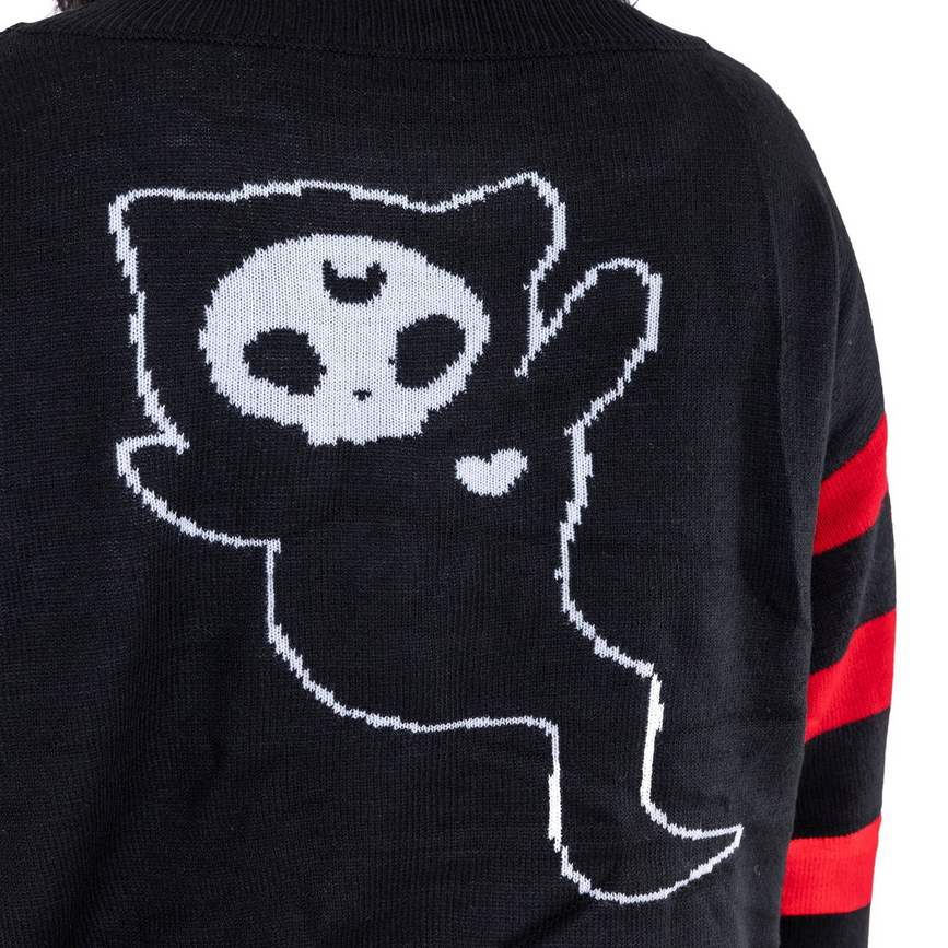 HALF DEAD CAT JUMPER - BLACK/RED