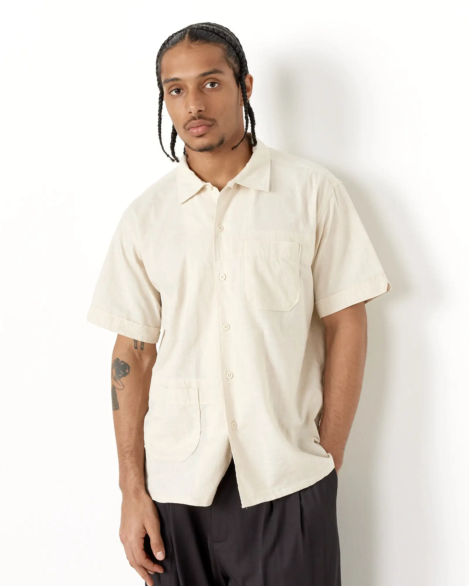 Handkerchief Camp Shirt in Beige