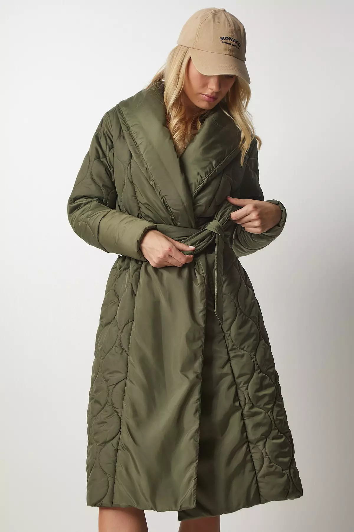 Happiness Istanbul Belted Quilted Coat