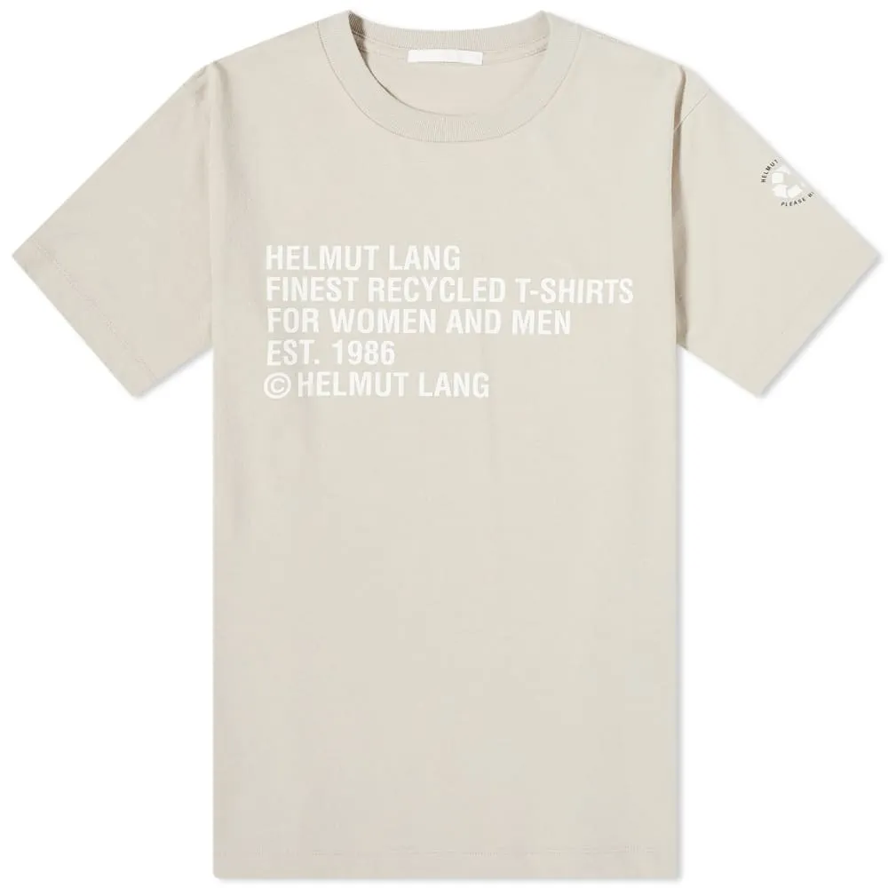 Helmut Lang Recycled Label T-ShirtCoastal Fog