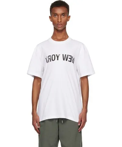 Helmut Lang White 'New York' Seatbelt T-shirt