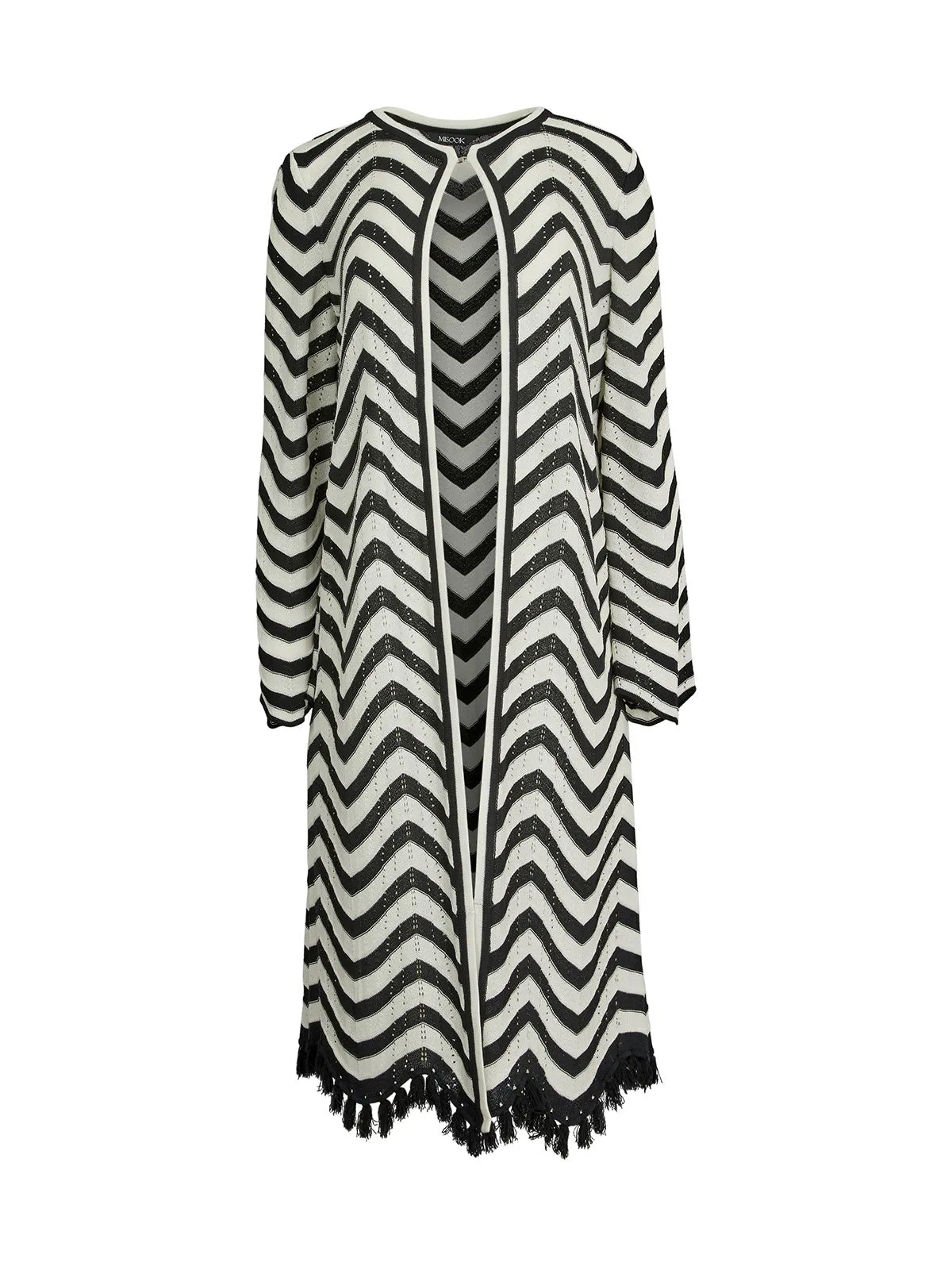 Heritage Fit Jacket - Chevron Fringe Trim Intarsia Knit