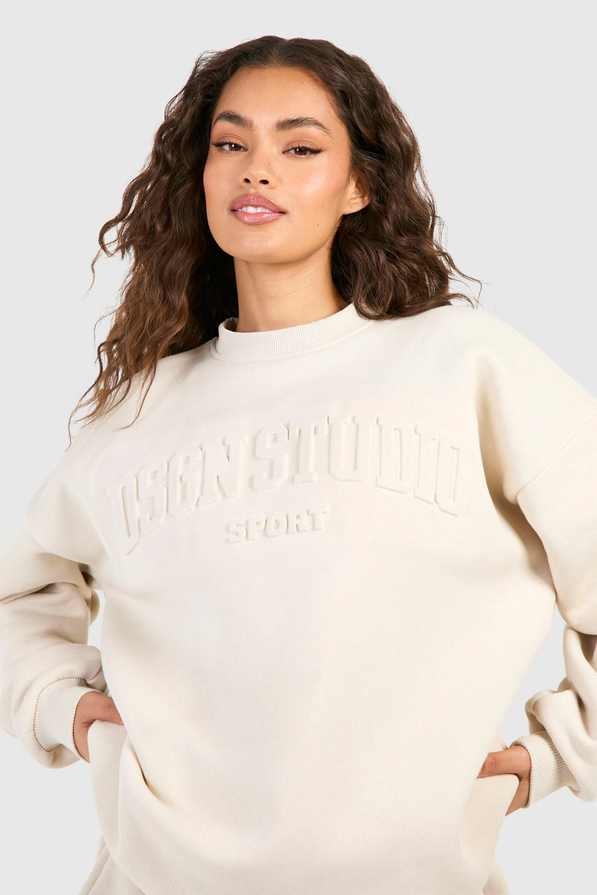 Hoodies & Sweatshirts | Dsgn Studio Embossed Oversized Sweatshirt | boohoo