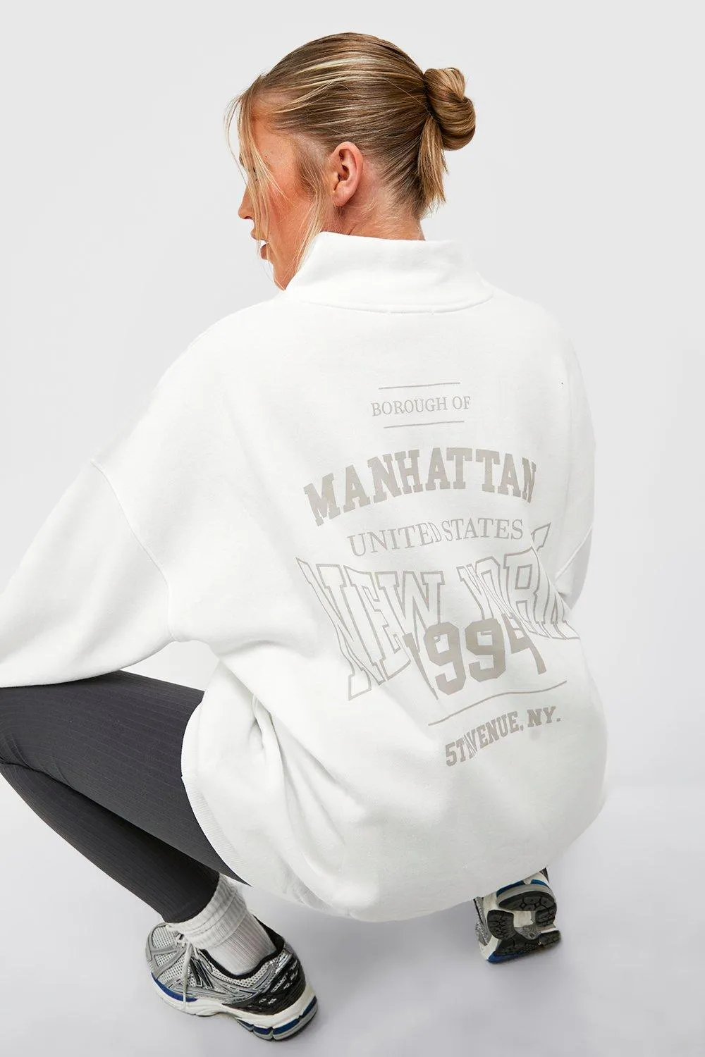 Hoodies & Sweatshirts | Plus Manhattan Half Zip Sweatshirt | boohoo