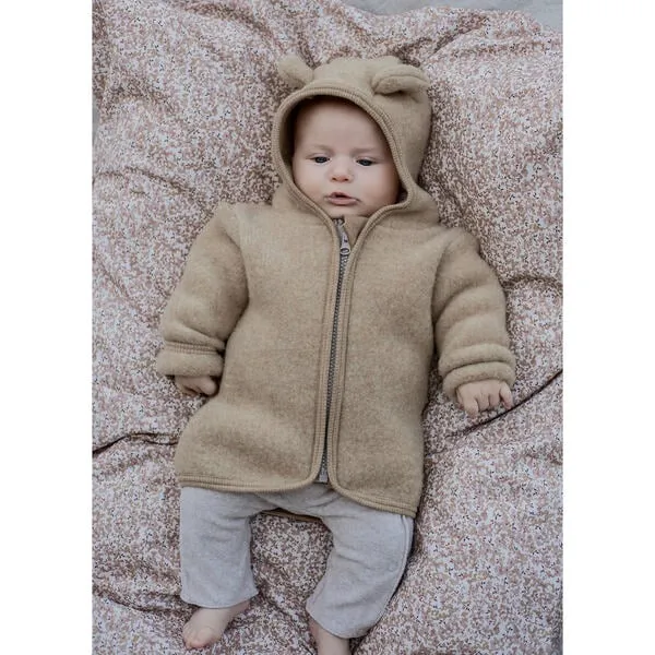 HutteliHut Cotton Fleece Fluffy Jacket w/ Ears, Ash Rose