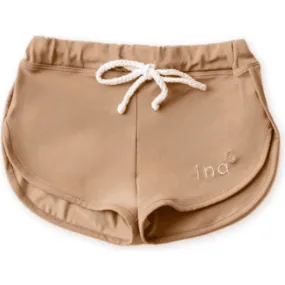 Ina Swim Mesa Elastic Drawstring Trunks, Warm Pecan