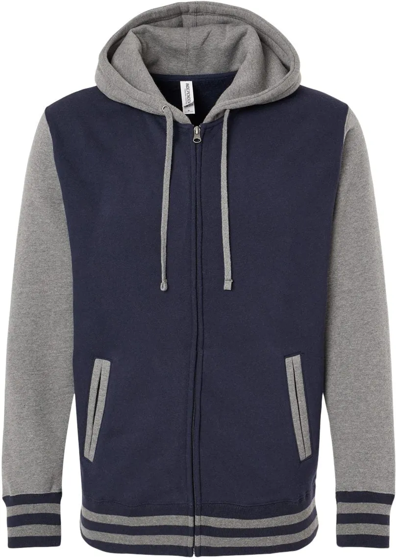 Independent Trading Co. Varsity Full-Zip Hooded Sweatshirt