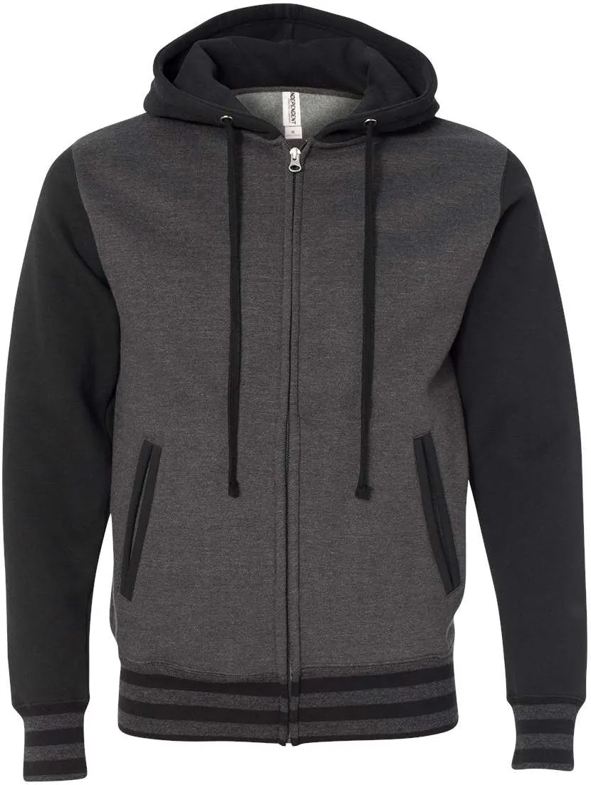 Independent Trading Co. Varsity Full-Zip Hooded Sweatshirt