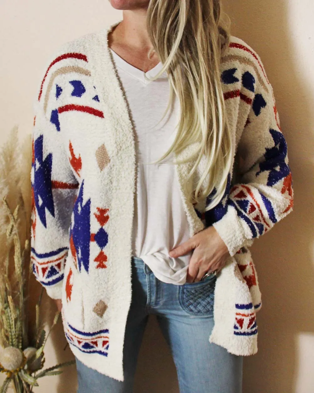 Johnny Aztec Sweater in White