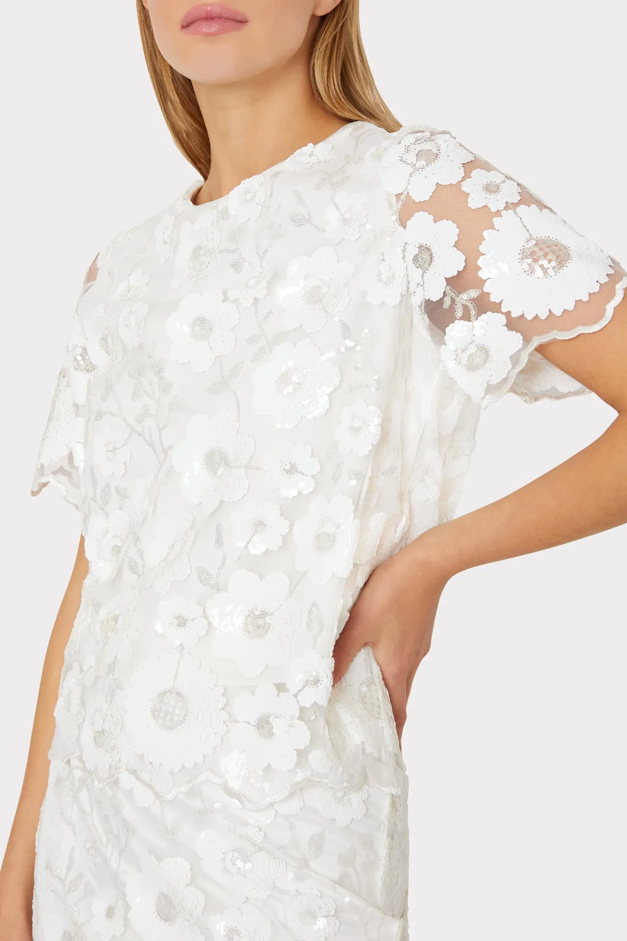 Katelynn Floral Cascading Sequin Top