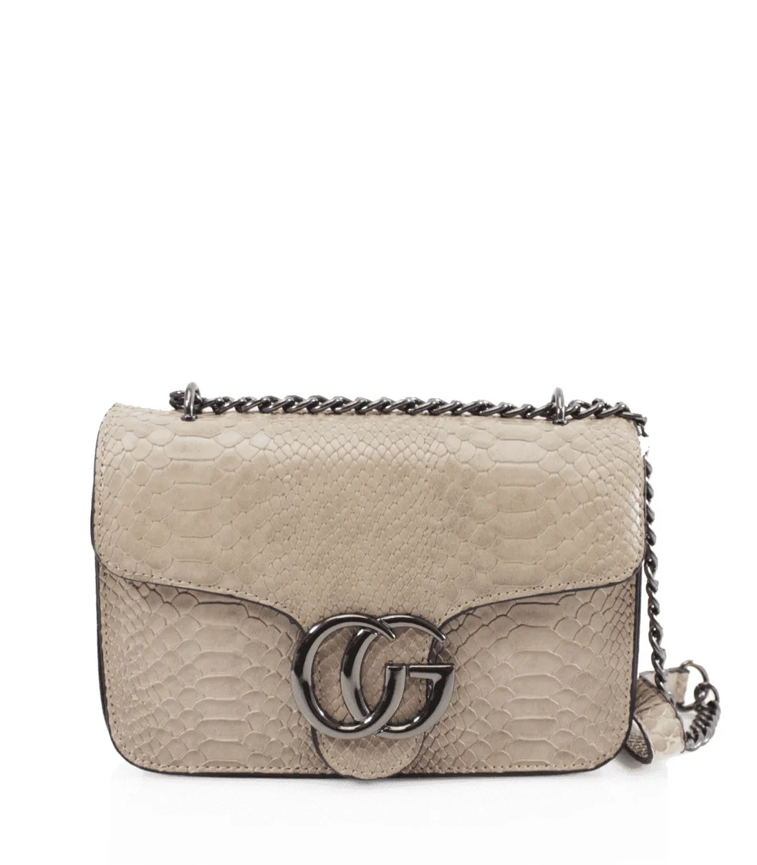 Khaki Snake Shoulder Bag