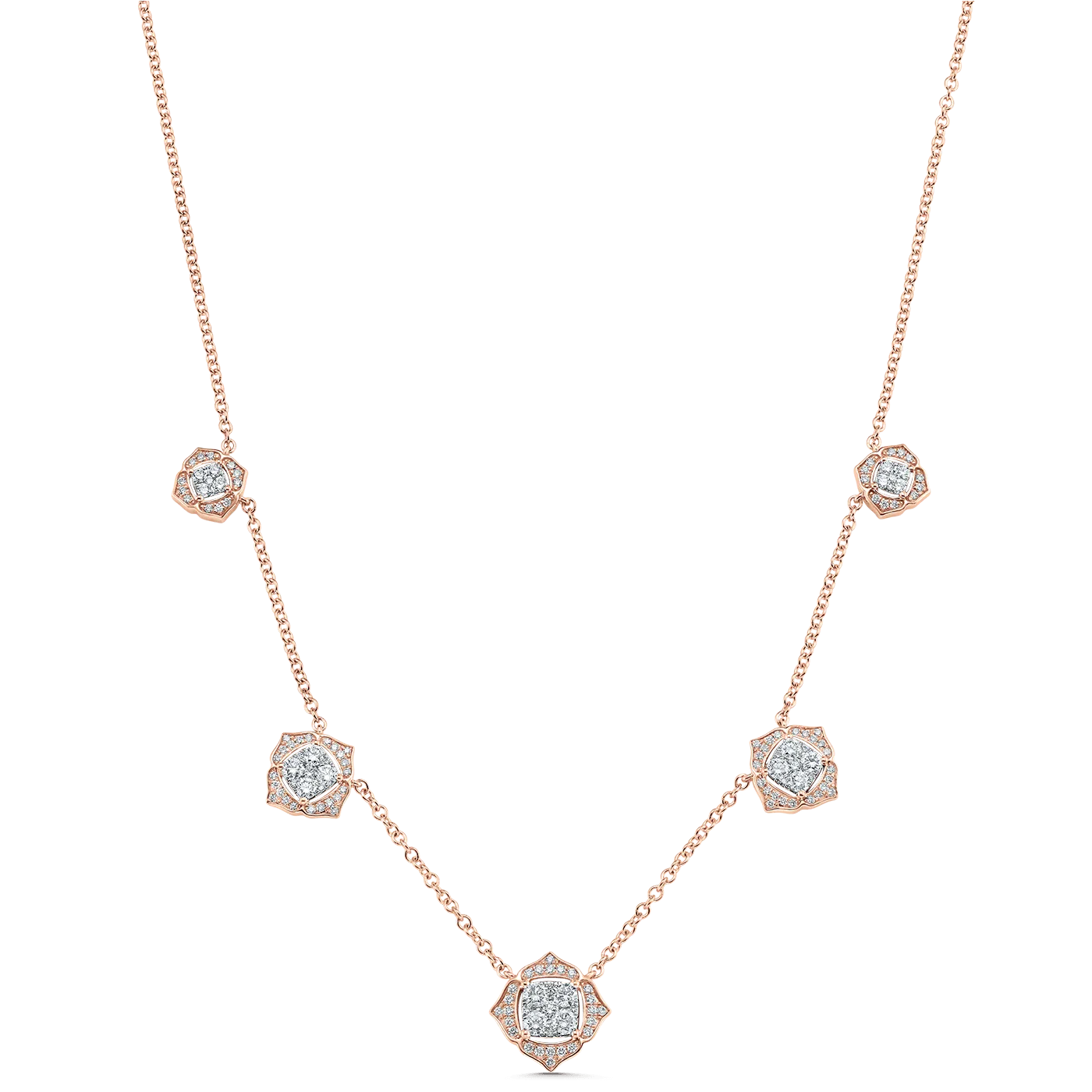 Leela Five Diamond Drop Necklace