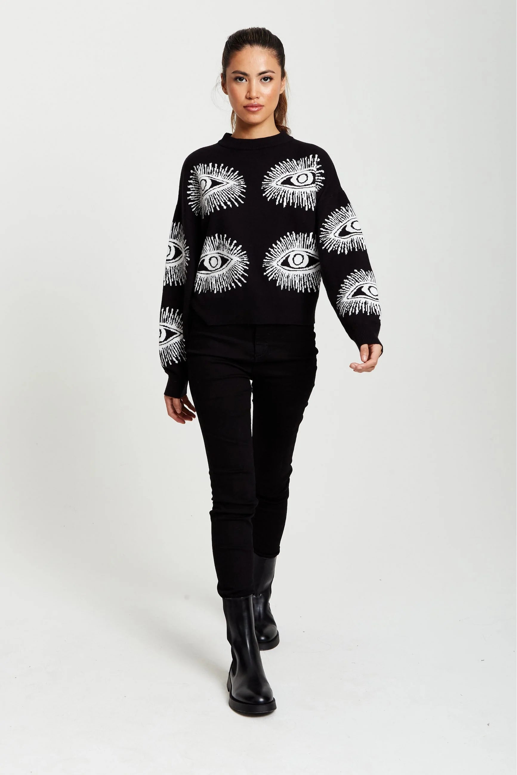 Liquorish Eye Pattern Jumper