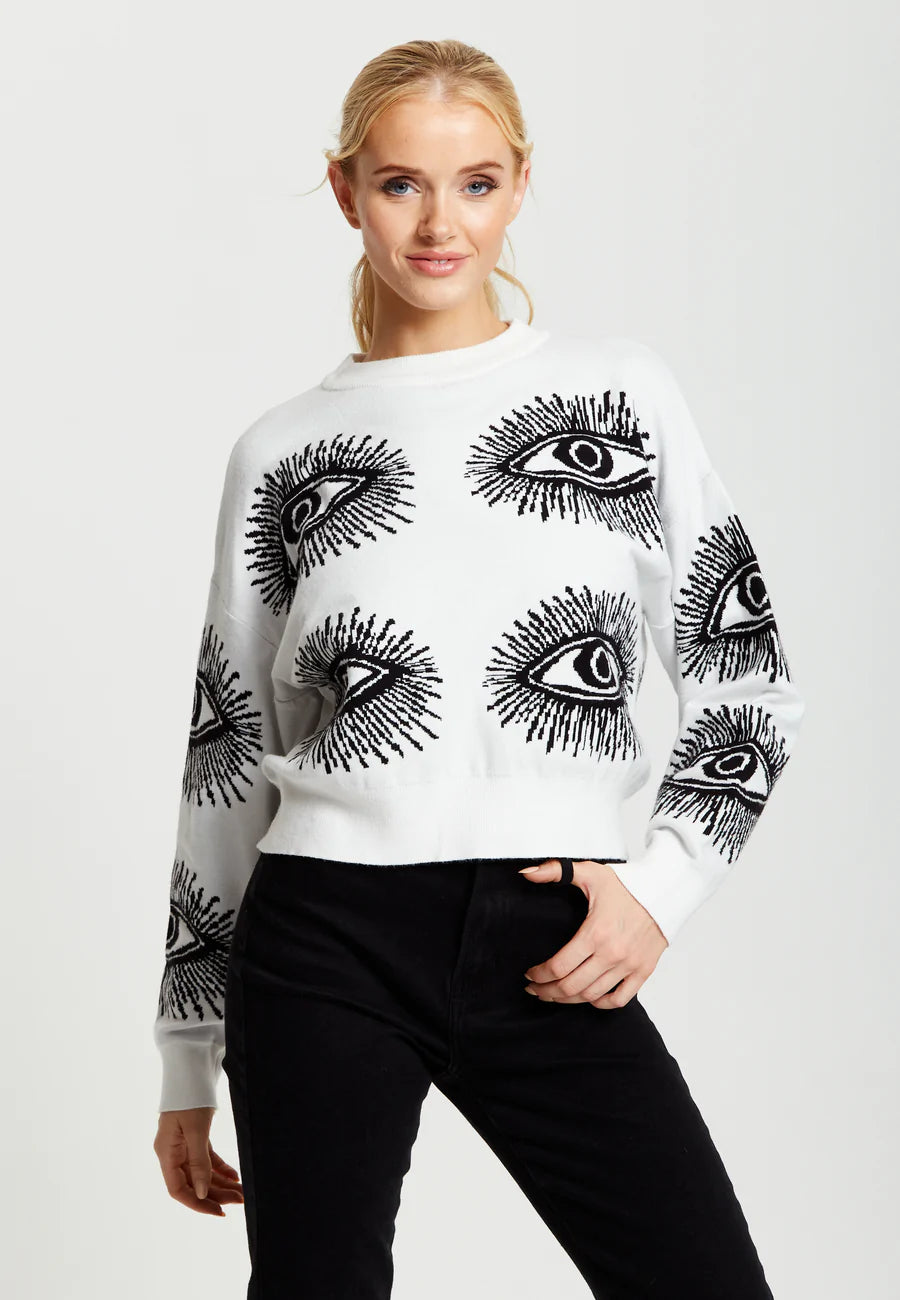 Liquorish Eye Pattern Jumper