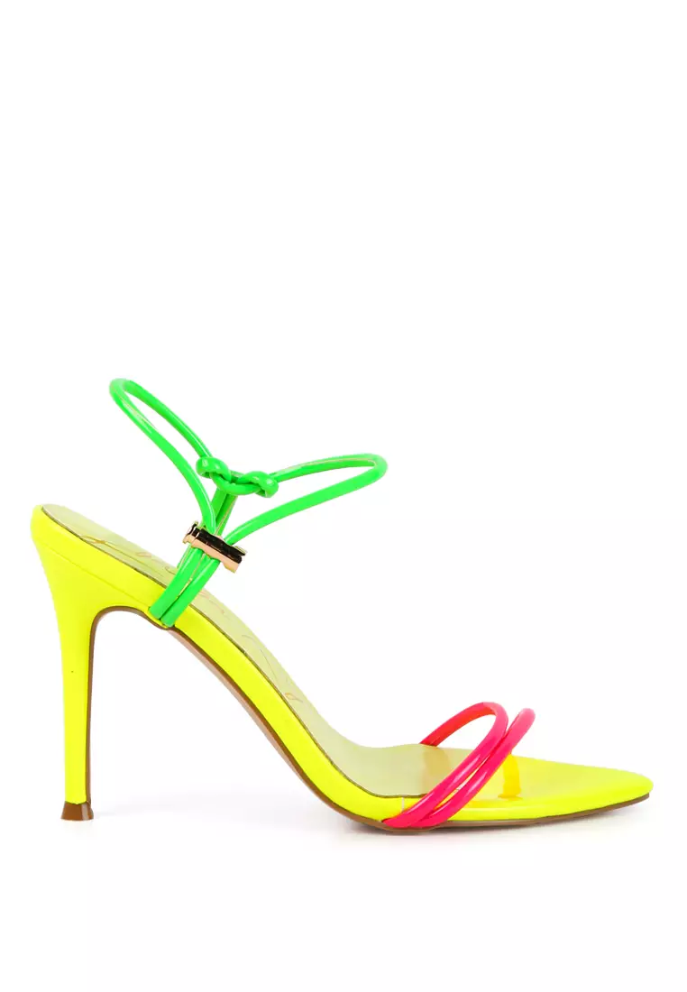 London Rag Neon Drawstring Band High Heeled Sandal