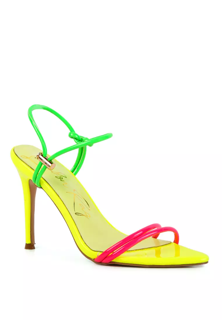 London Rag Neon Drawstring Band High Heeled Sandal