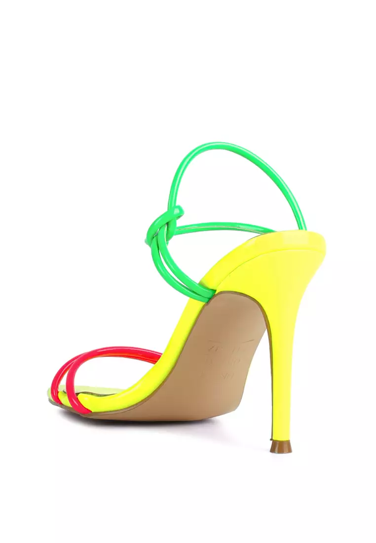 London Rag Neon Drawstring Band High Heeled Sandal