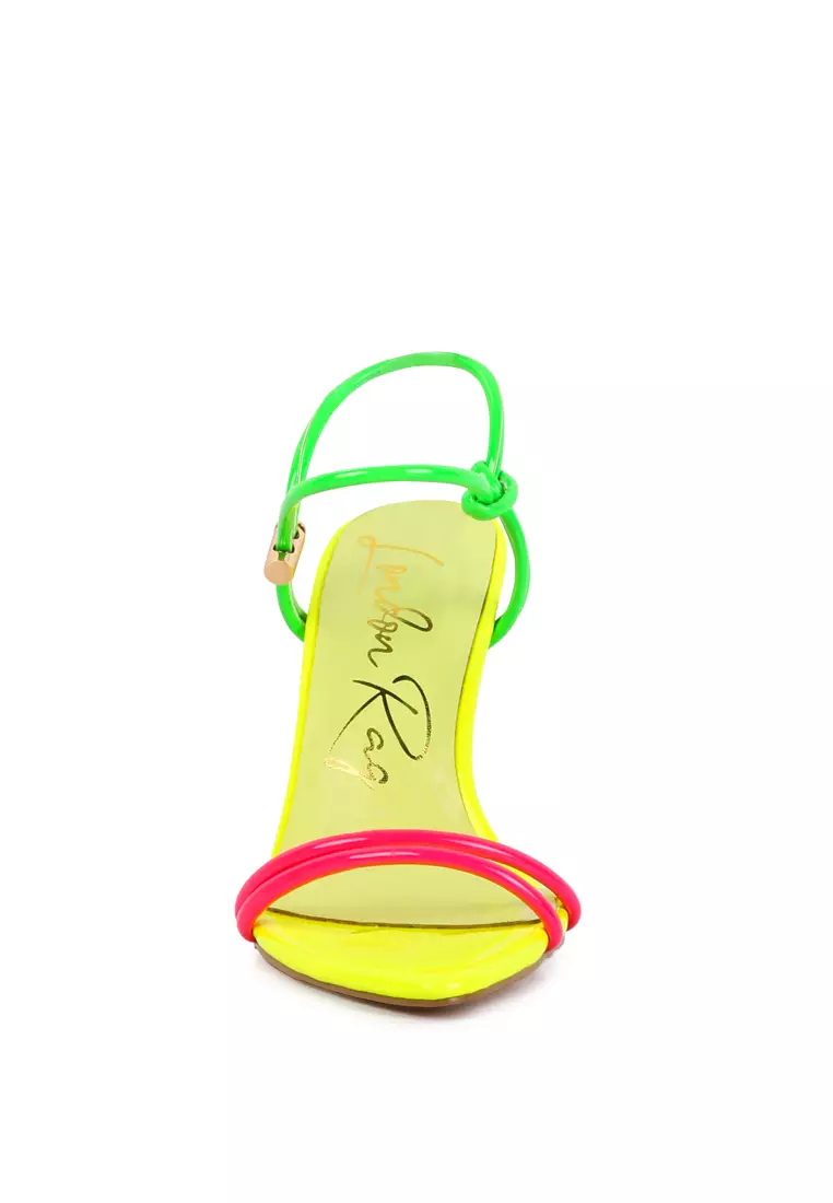 London Rag Neon Drawstring Band High Heeled Sandal