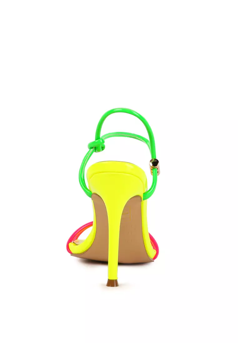 London Rag Neon Drawstring Band High Heeled Sandal