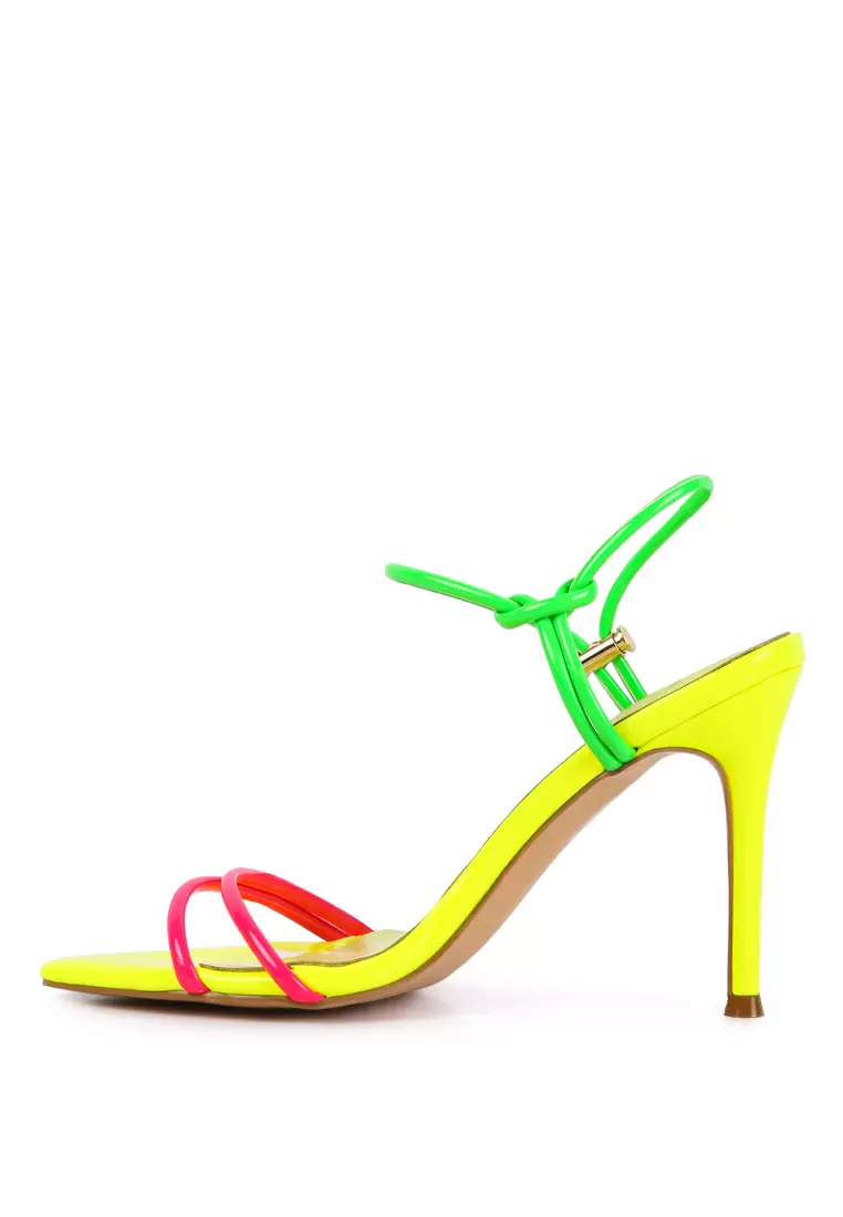 London Rag Neon Drawstring Band High Heeled Sandal