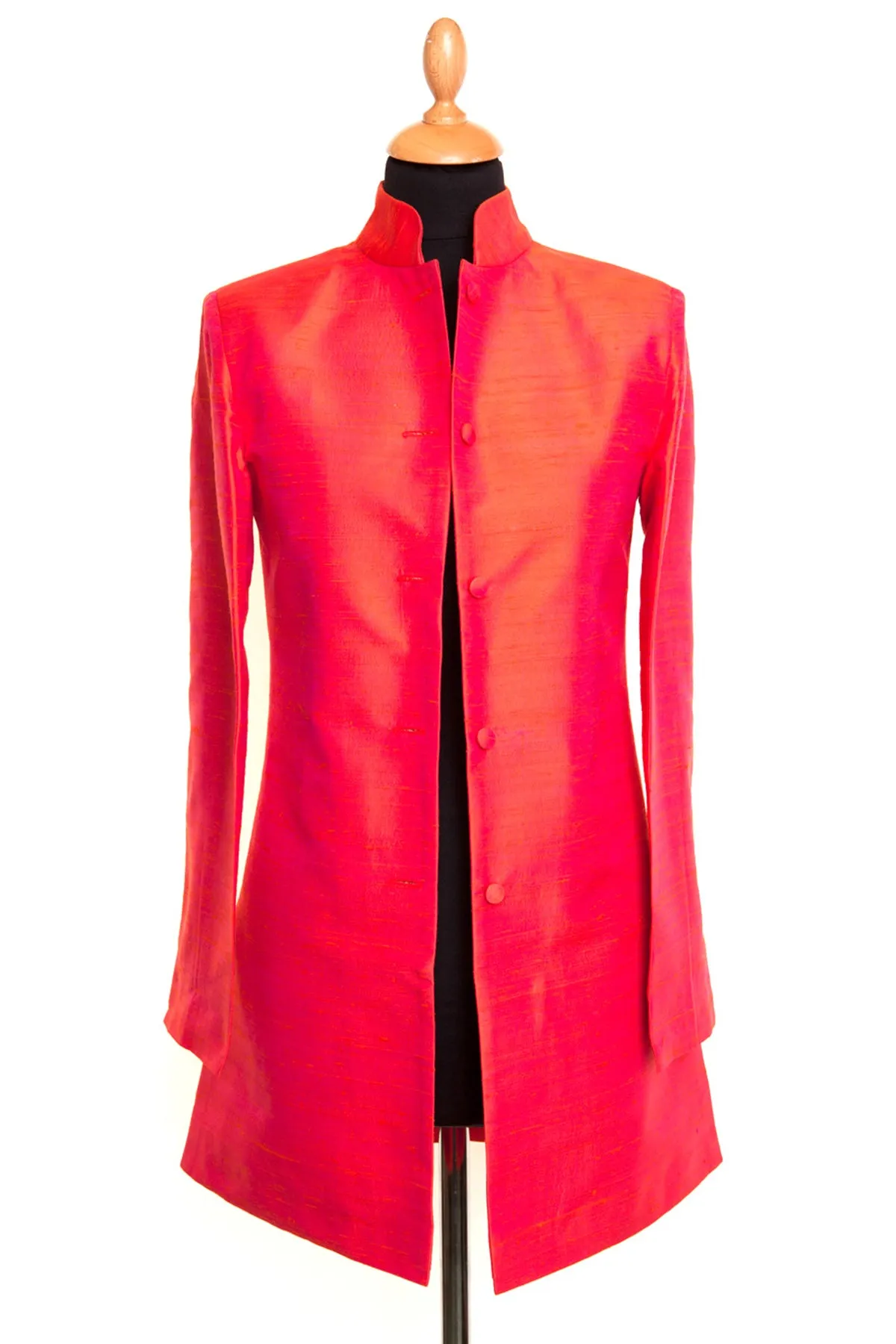 Long Nehru Jacket in Flame