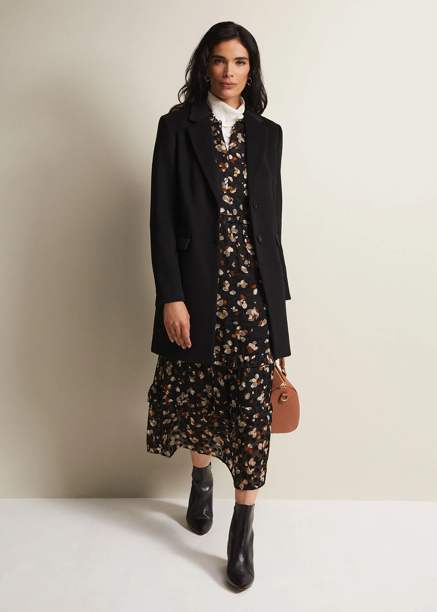 Lydia Black Wool Smart Coat