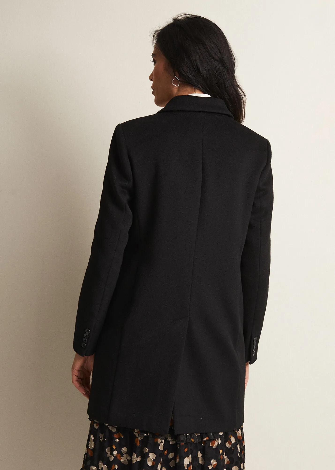 Lydia Black Wool Smart Coat