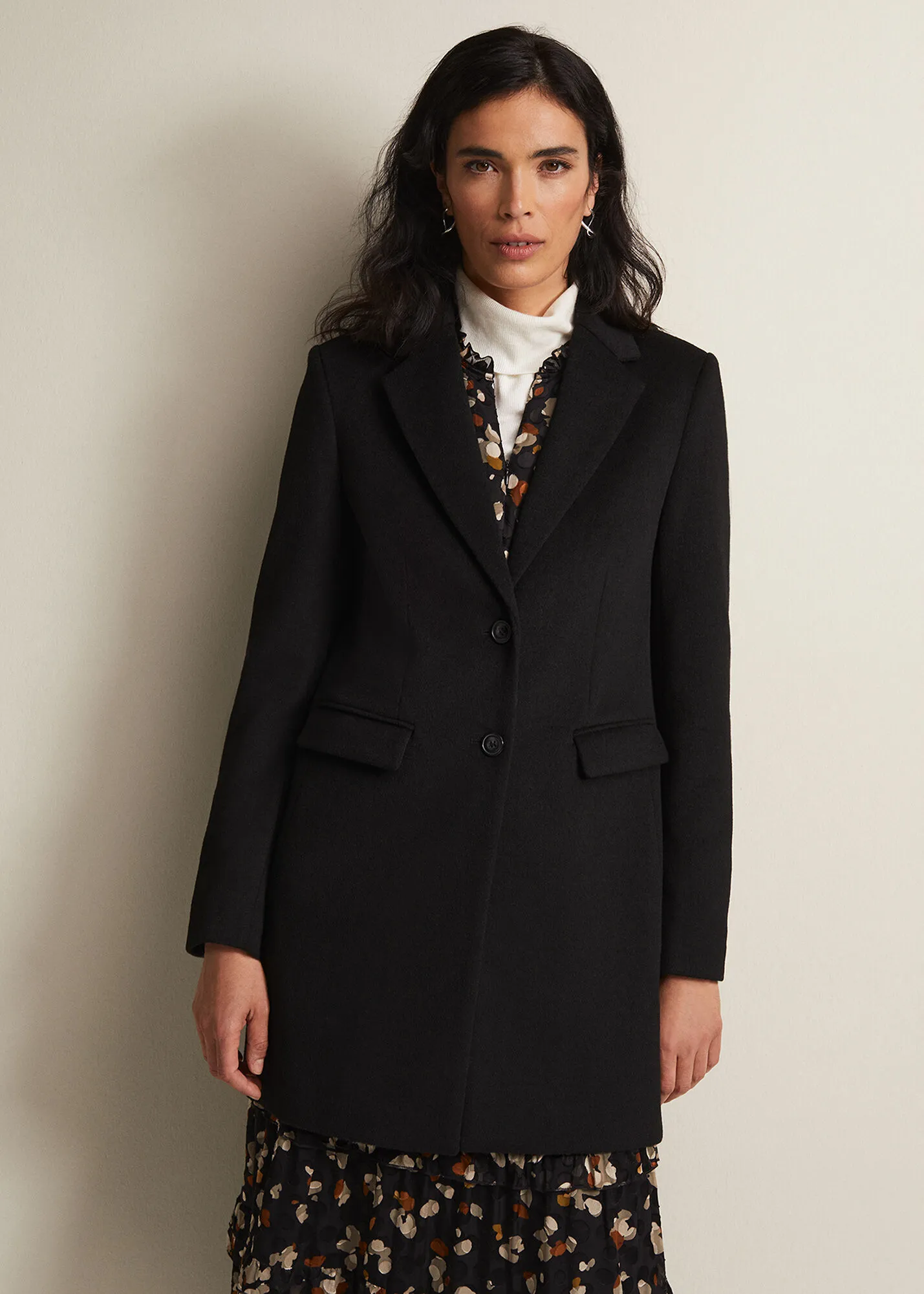 Lydia Black Wool Smart Coat