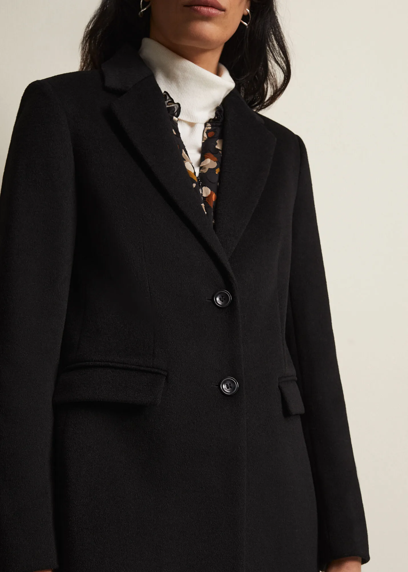 Lydia Black Wool Smart Coat