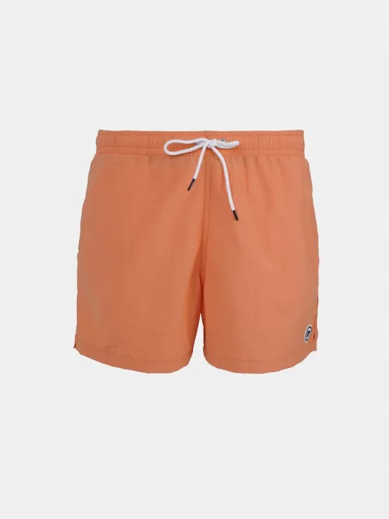 Man's regular fit swim shorts with elastic waistband and drawstring