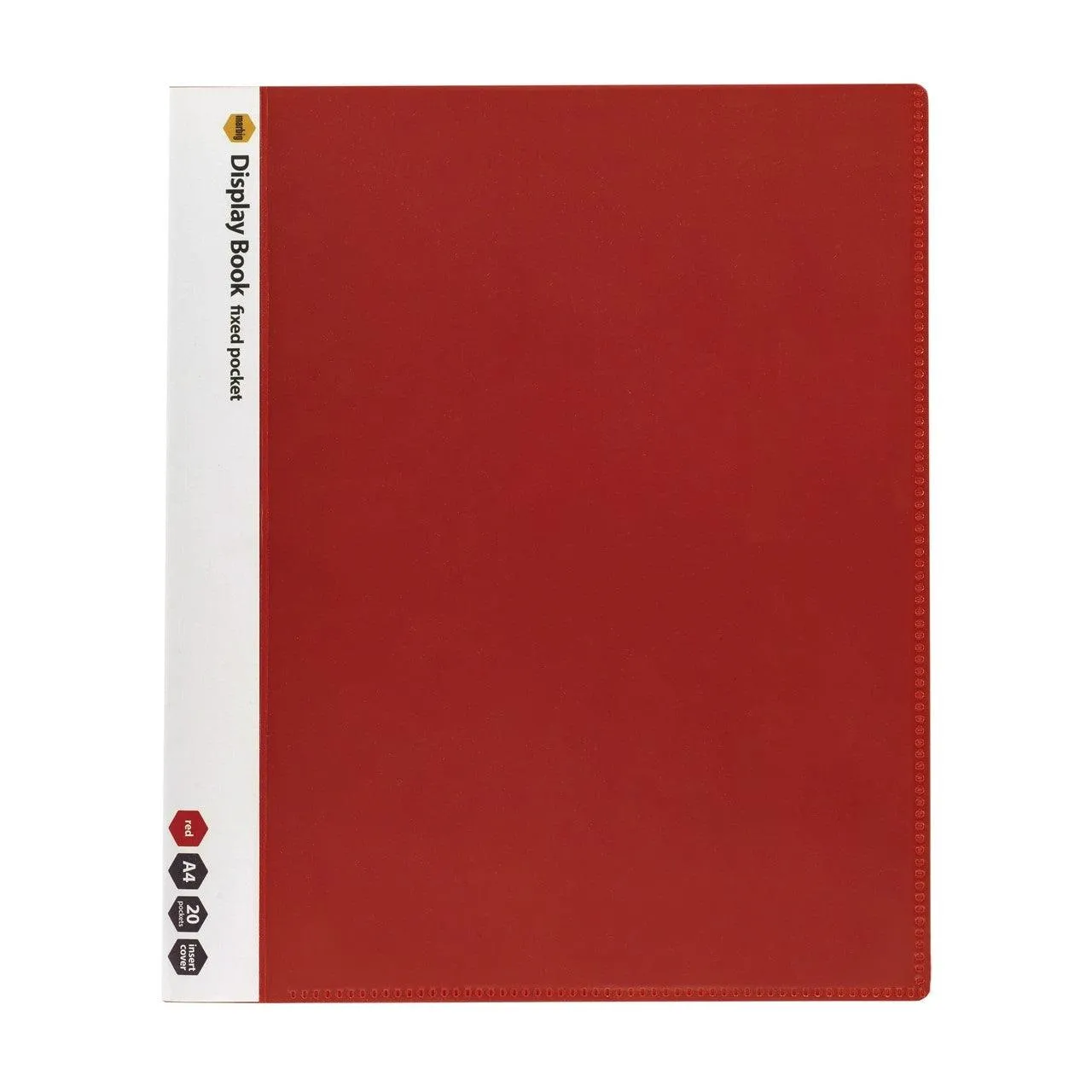 Marbig Non-Refilable Display Book Clear Cover 20 Pocket A4 Red 10 Pack