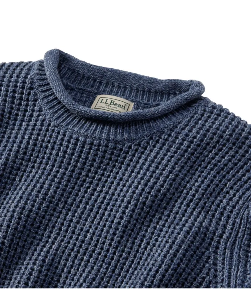 Men's L.L.Bean Organic Cotton Waffle Sweater, Rollneck Crew