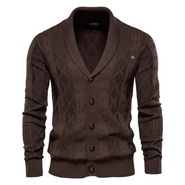 Men's V-Neck Button-Front Cardigan