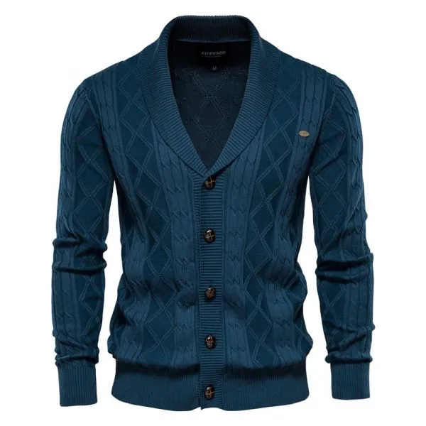 Men's V-Neck Button-Front Cardigan