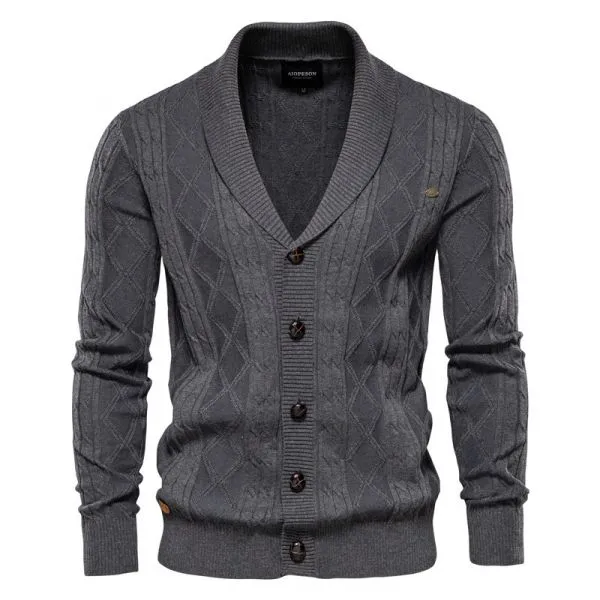 Men's V-Neck Button-Front Cardigan