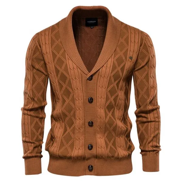 Men's V-Neck Button-Front Cardigan