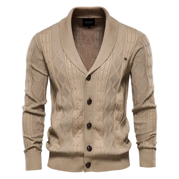 Men's V-Neck Button-Front Cardigan