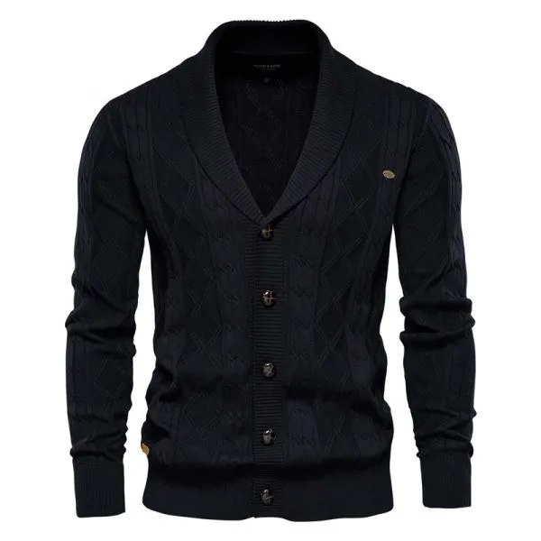 Men's V-Neck Button-Front Cardigan