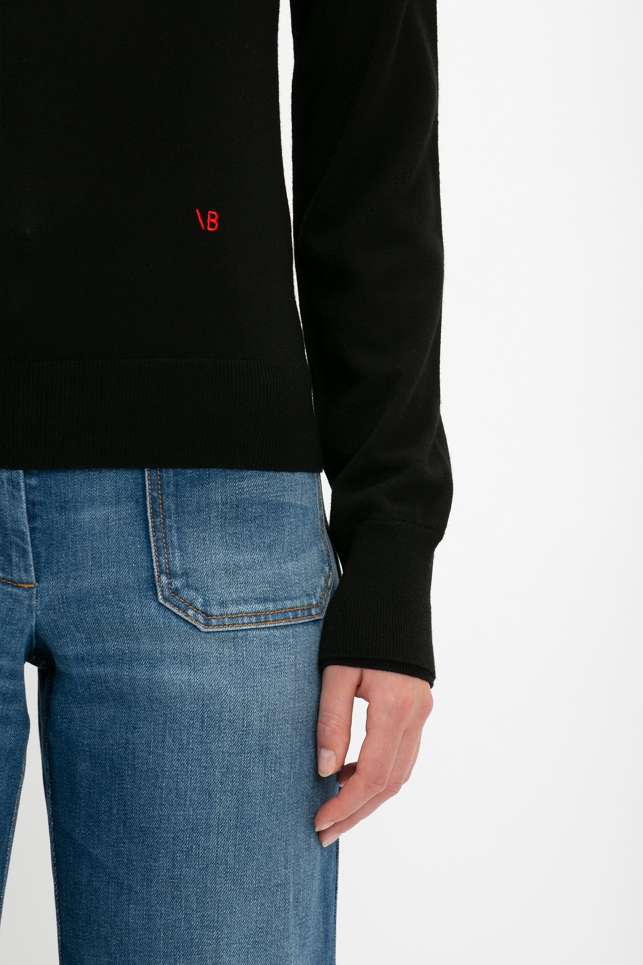 Merino Crew Jumper in Black