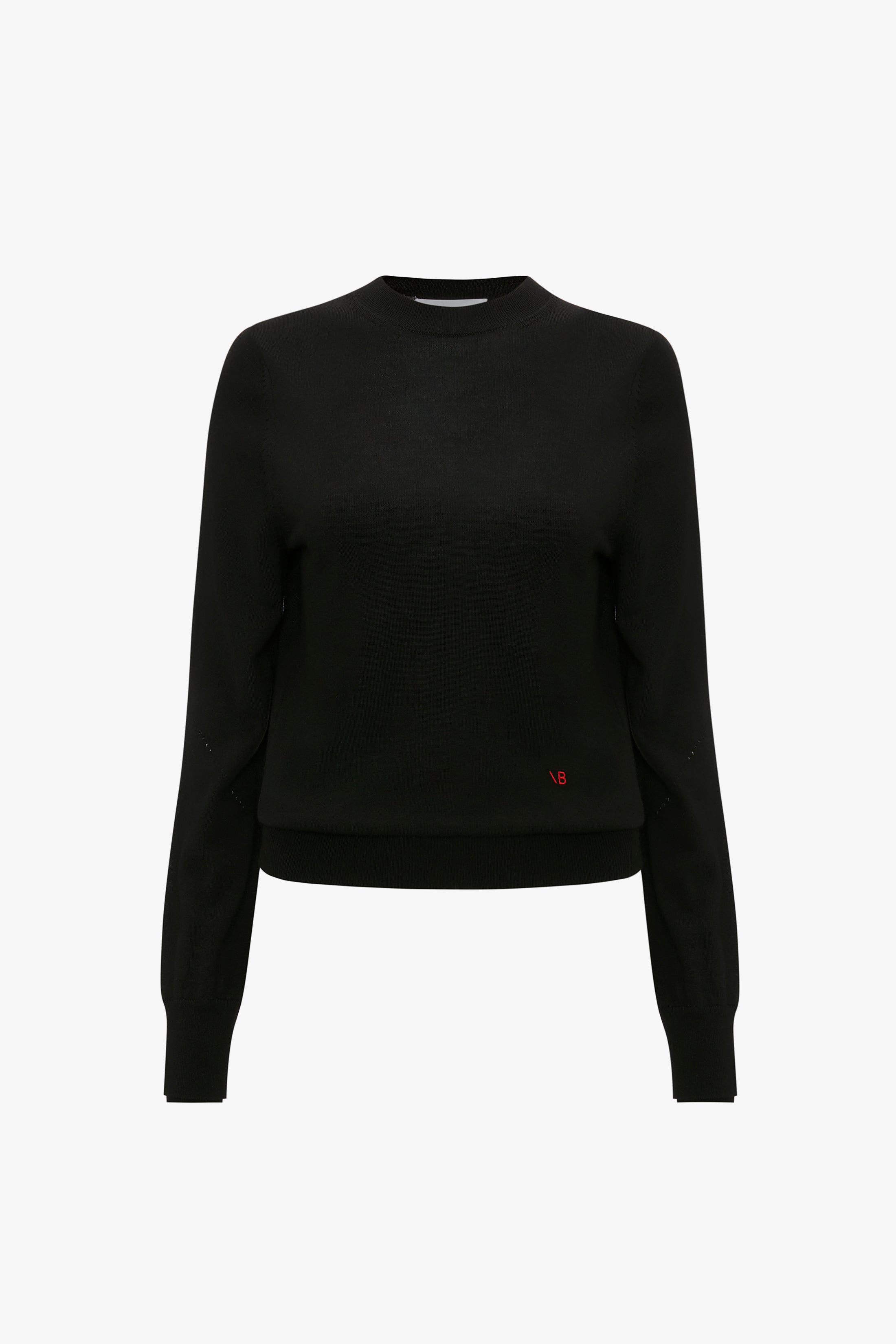 Merino Crew Jumper in Black