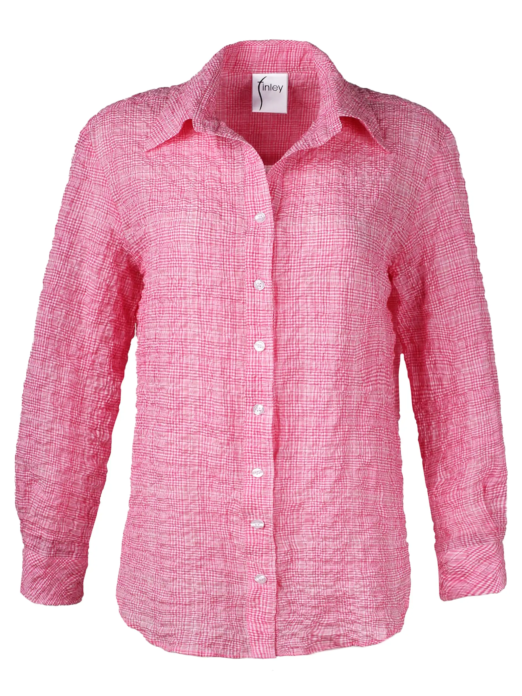 Mini Monica Shirt Pink Pucker Plaid