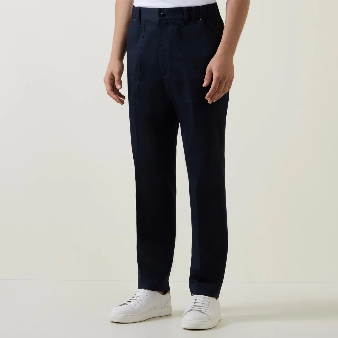 MONCLER Mid-Rise Casual Trousers - Navy