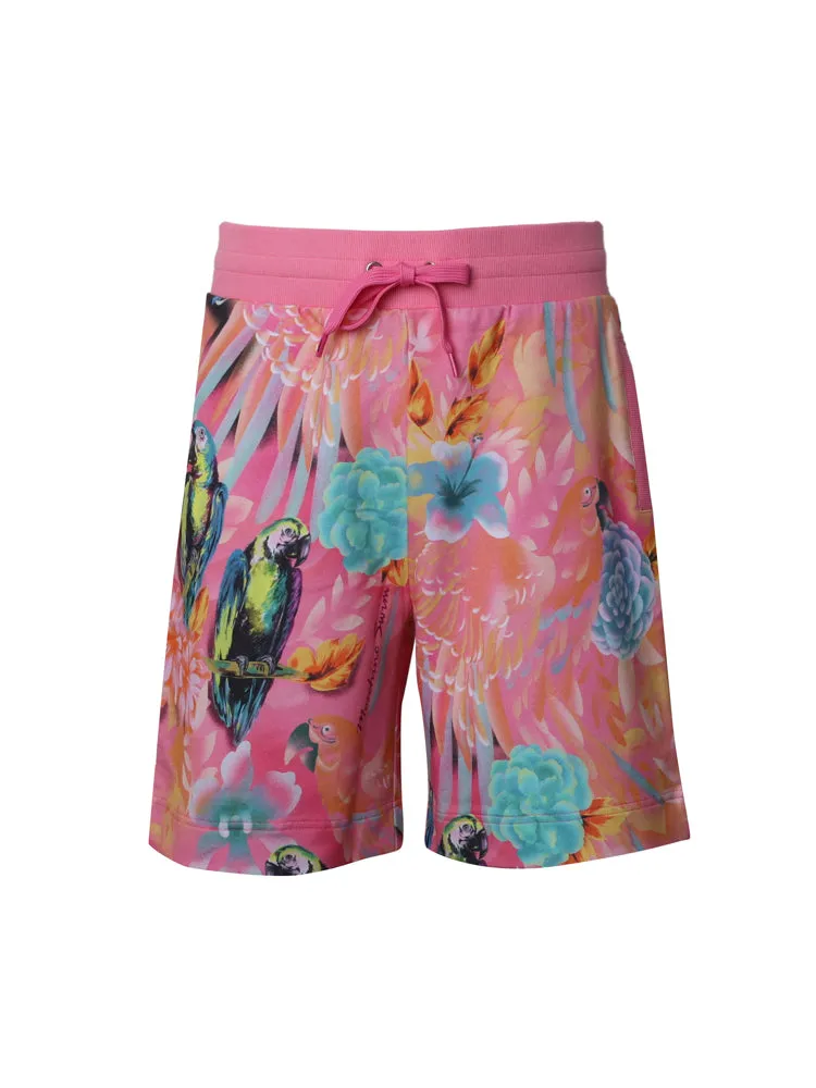 Moschino Floral Printed Drawstring Shorts