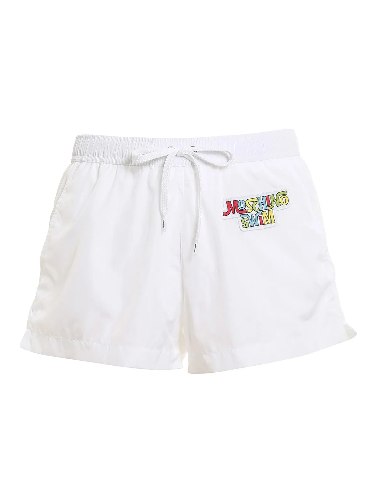 Moschino Logo Patch Drawstring Swim Shorts