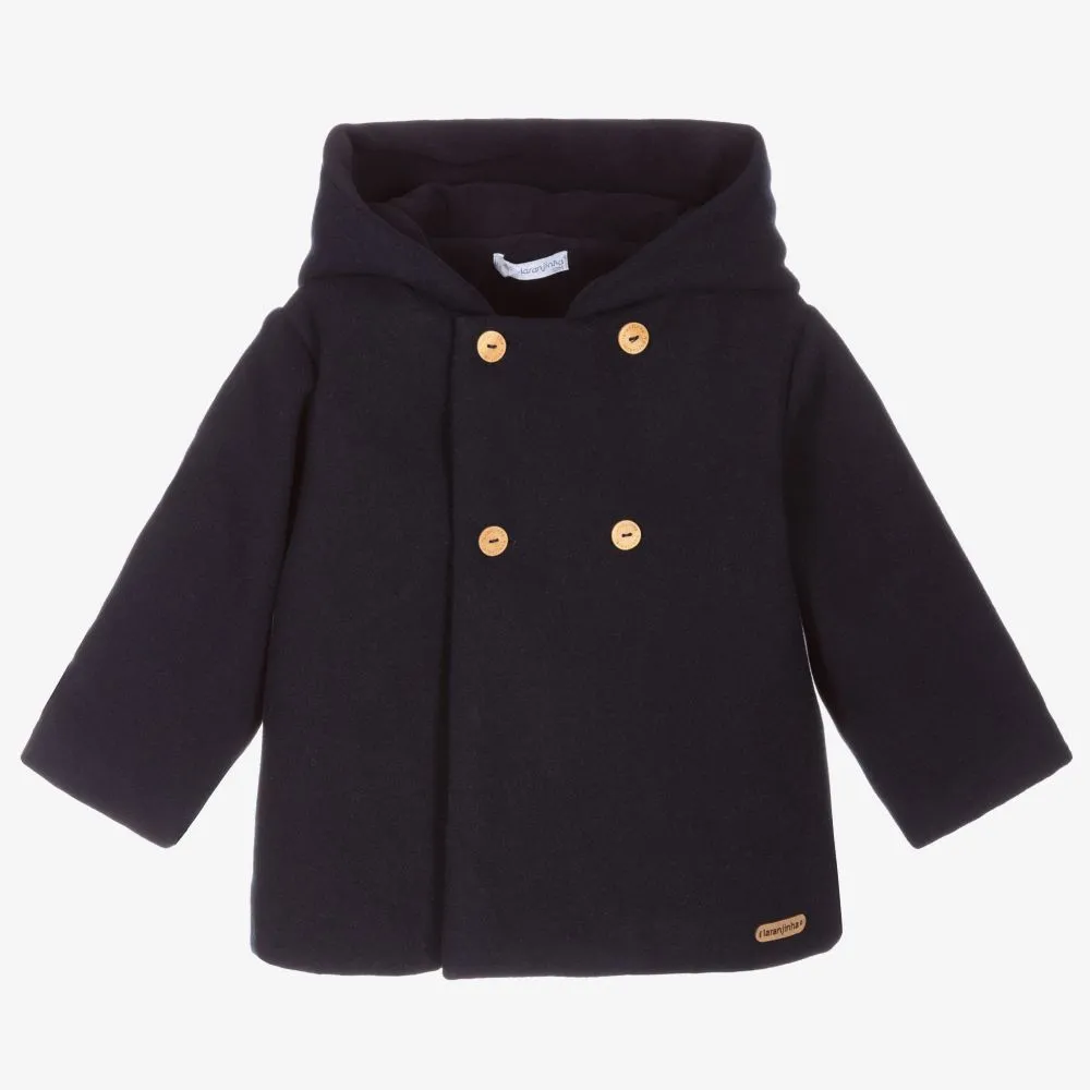 Navy Blue Hooded Coat