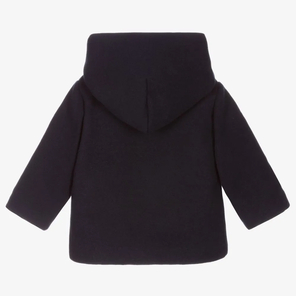 Navy Blue Hooded Coat