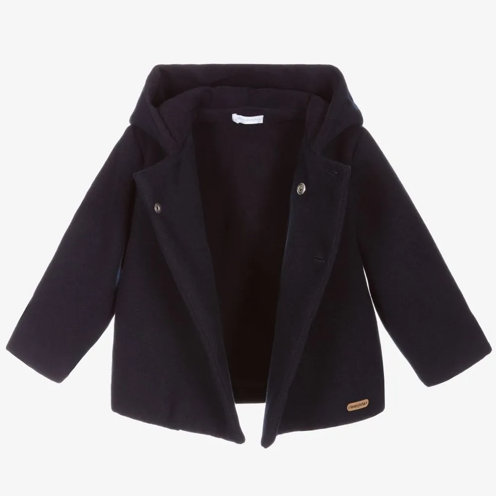 Navy Blue Hooded Coat