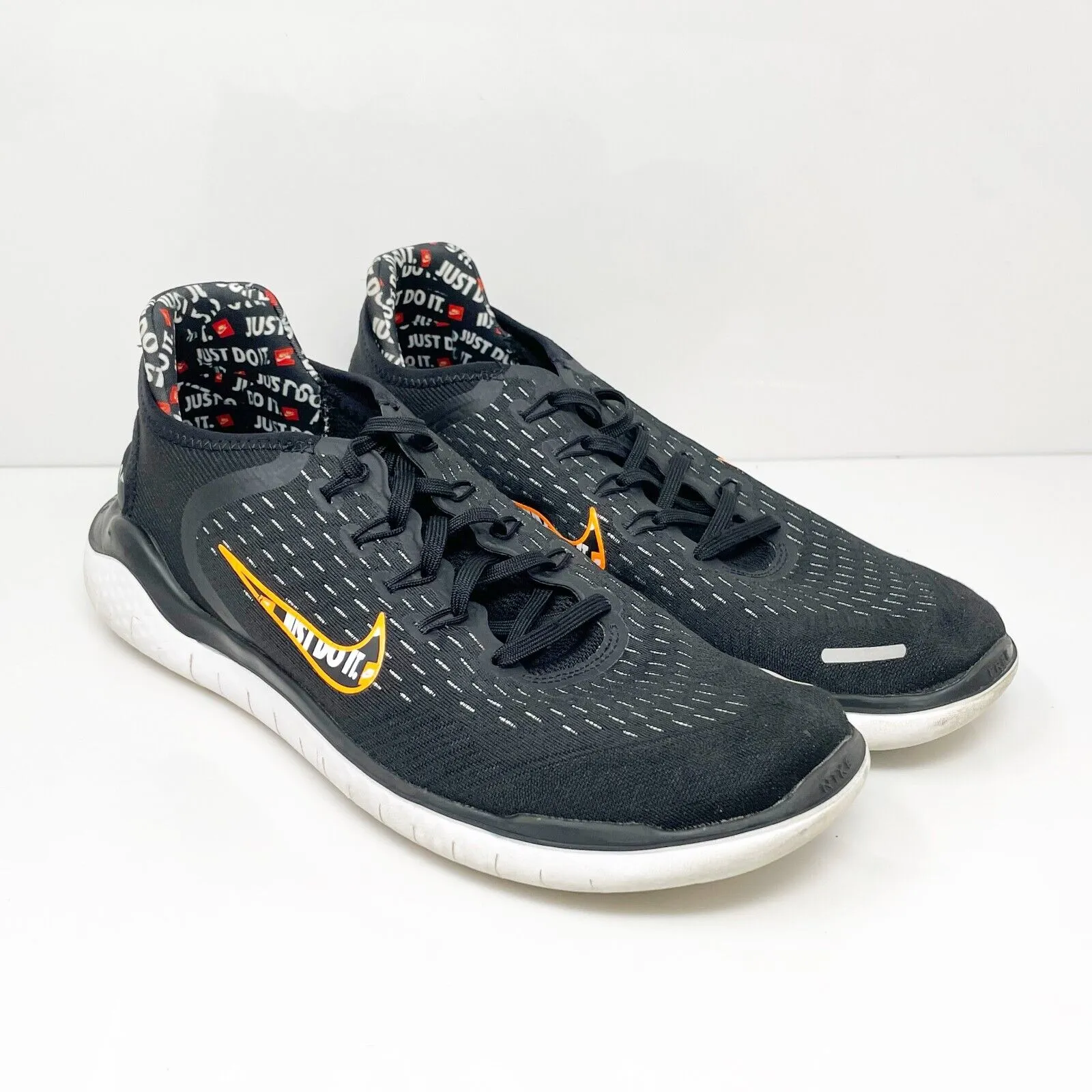 Nike Mens Free RN 2018 AT4246-001 Black Running Shoes Sneakers Size 10